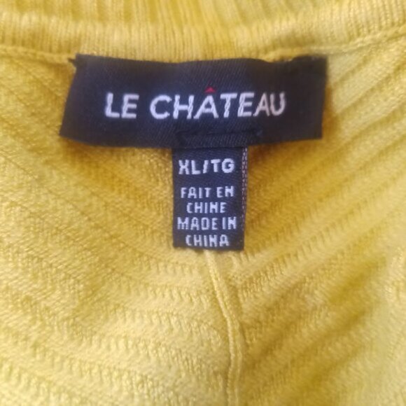 LE CHATEAU Yellow - Green (Chartreuse) Light Weight Sweater or Top Size Medium - Picture 5 of 6